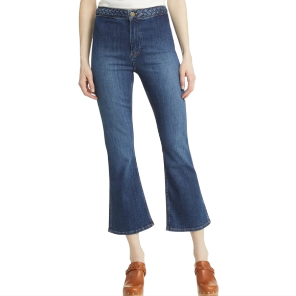 Frame Braided Istanbul Crop Mini Boot Jean - Size 28